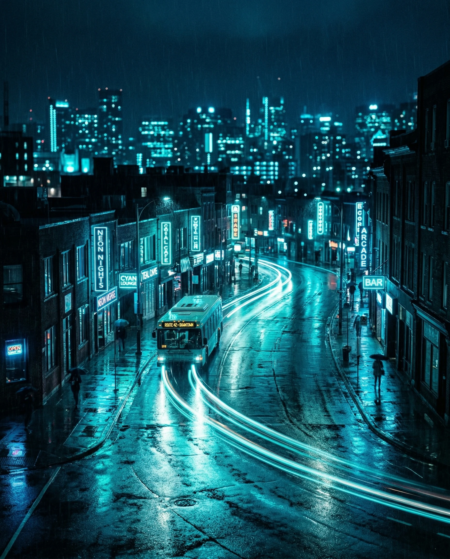 Moody neon city lyrics example